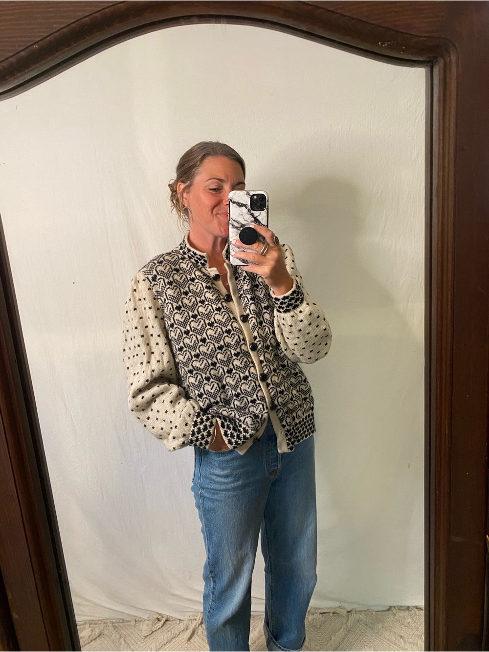 Norway 100% wool heart cardigan by Synnove Heggelid so darling and warm!